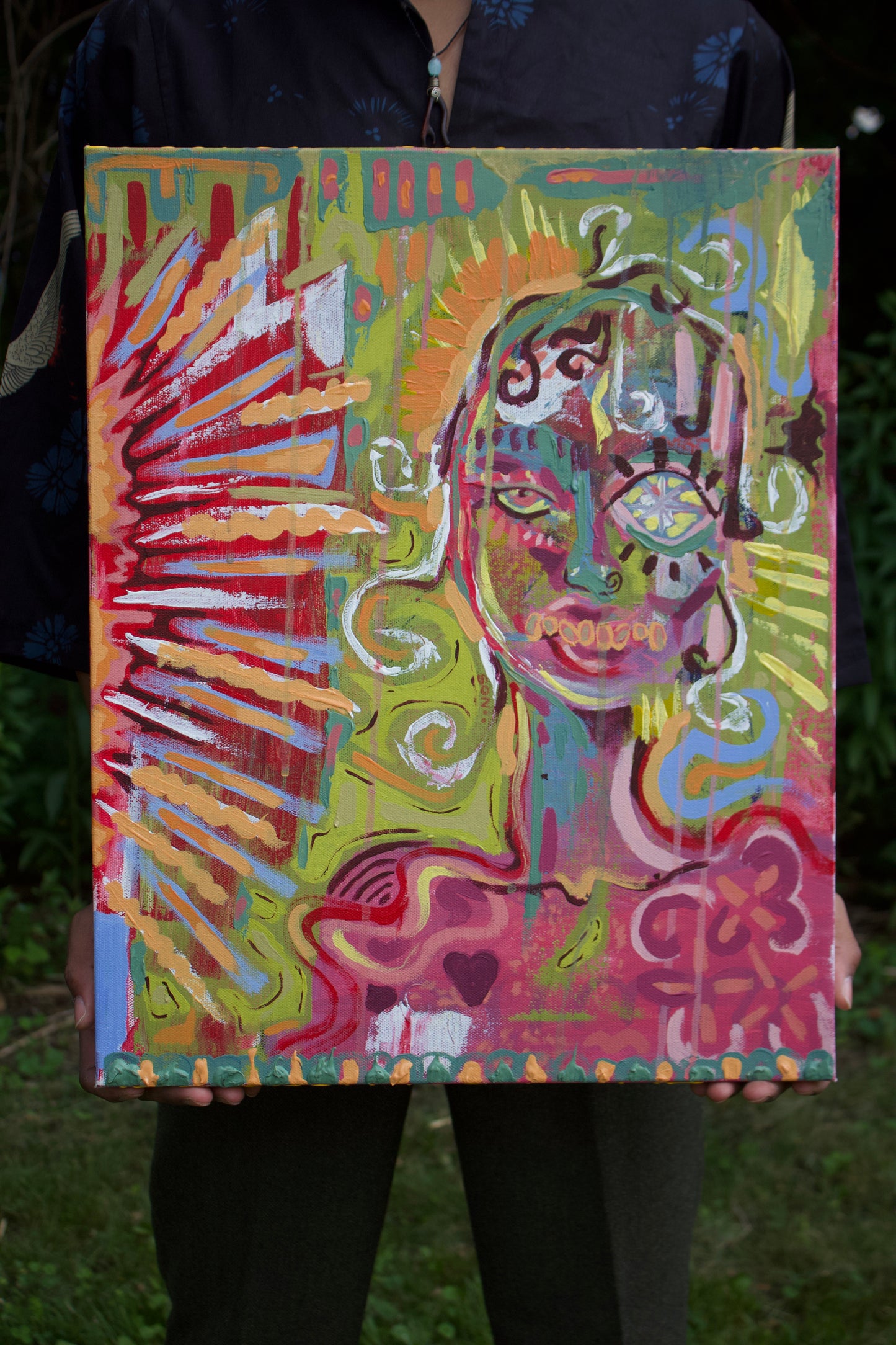 "Strawberry Matcha Overload" Original Painting