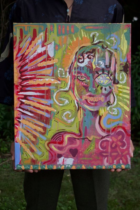 "Strawberry Matcha Overload" Original Painting